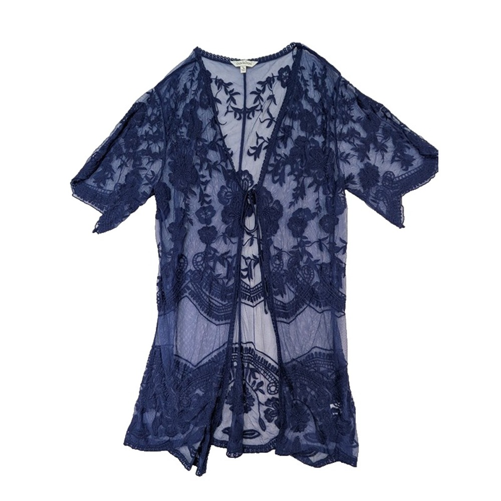 Davi & Dani Lace Kimono Womens S/M Blue Ren Faire Festival Whimsigoth Fairy Boho